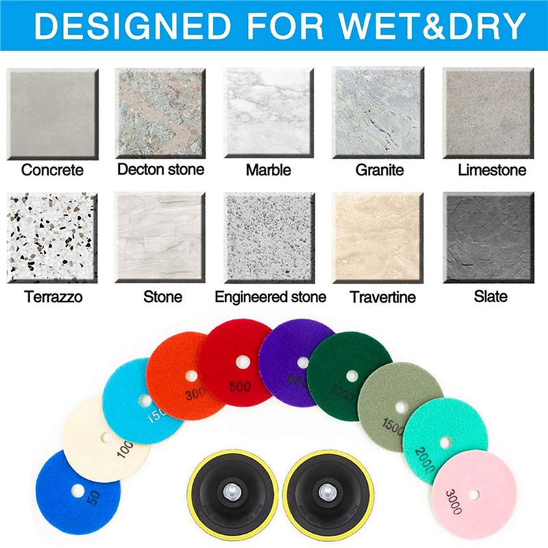 Grinder Polishing Pad Kit - ชุดแผ่นขัดเพชร 36 ชิ้น ขนาด 3 นิ้ว