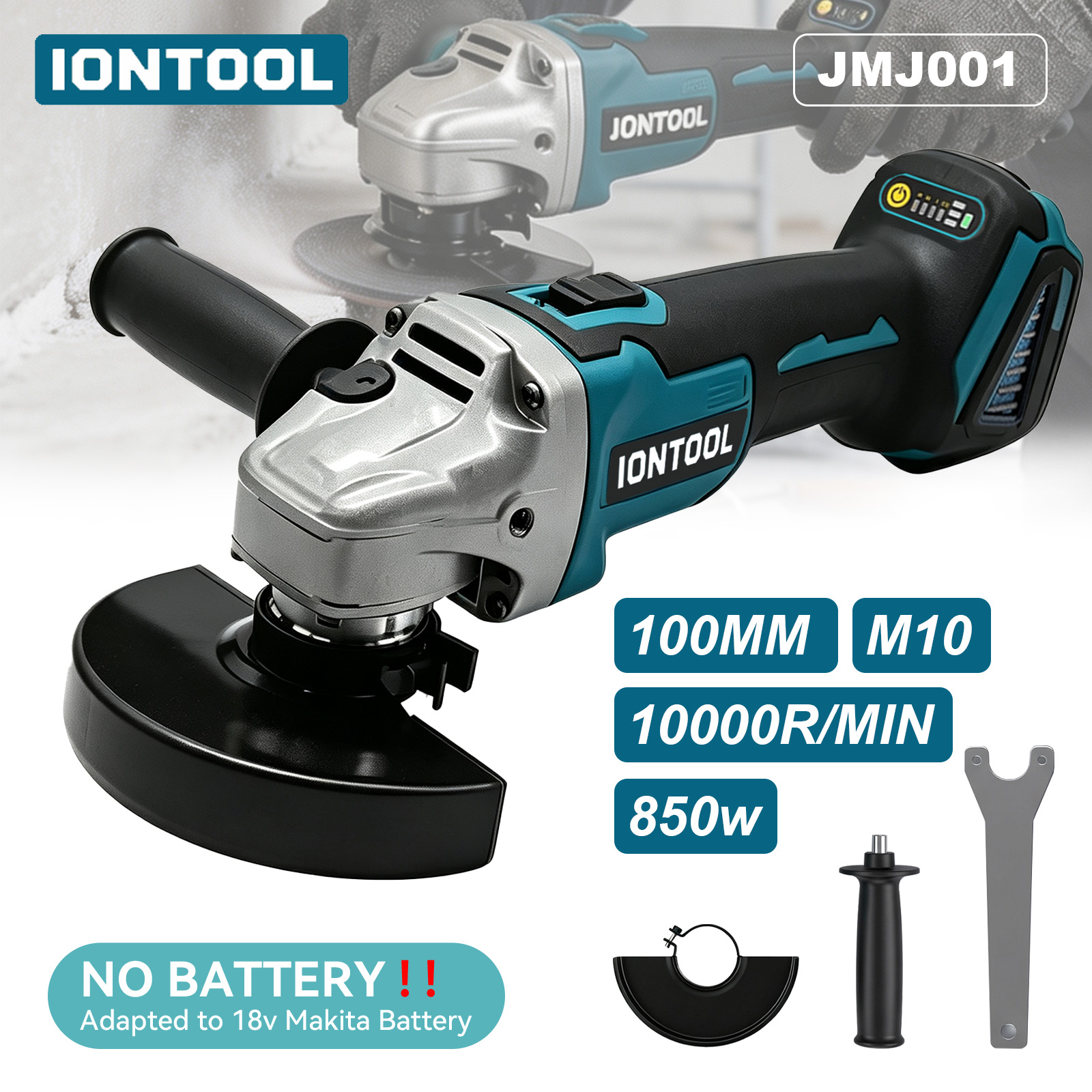 Brushless Grinder 100Mm 850W - เครื่องเจียรไร้สาย IONTOOL ขนาด 100 มม. กำลังไฟ