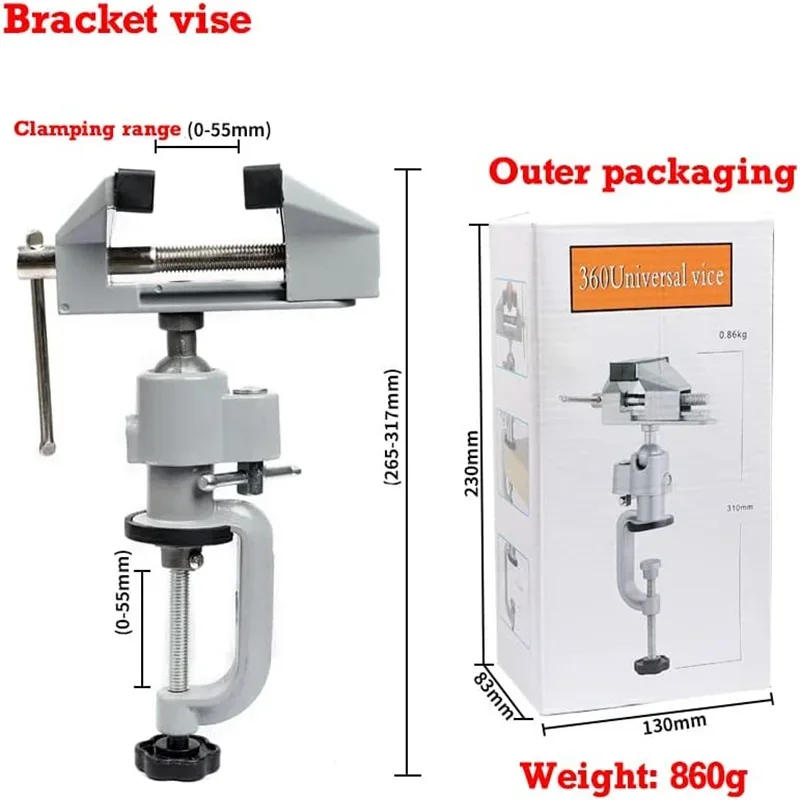 Angle Grinder Stand Holder - สําหรับงานเจาะไม้อเนกประสงค์ M ไขควงตั้งโต๊ะ 360 ° แคลมป์ตั้งโต๊ะหัวหมุน