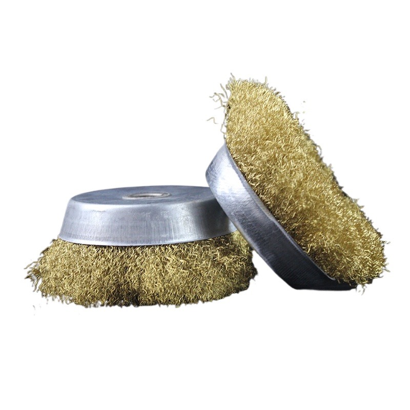 Angle Grinder Wire Brush Wheel - แปรงลวดทองแดงแบบถ้วยสำหรับเครื่องเจียร, ลวดเหล็กขนาด 0.15 มม., สำหรับงานไม้ ขัดโลหะ