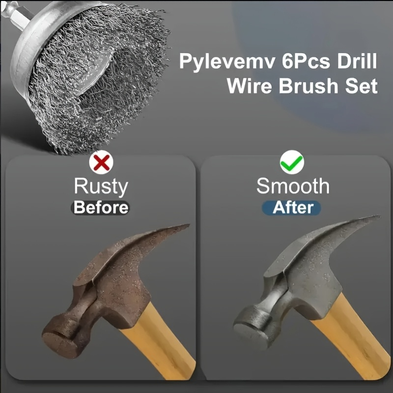 Angle Grinder Wire Brush Wheel - แปรงลวดขัดโลหะ 4 ชิ้น สำหรับขจัดสนิม ขัดเงา ใช้กับเครื่องเจียรแบบหัวต่อหกเหลี่ยม