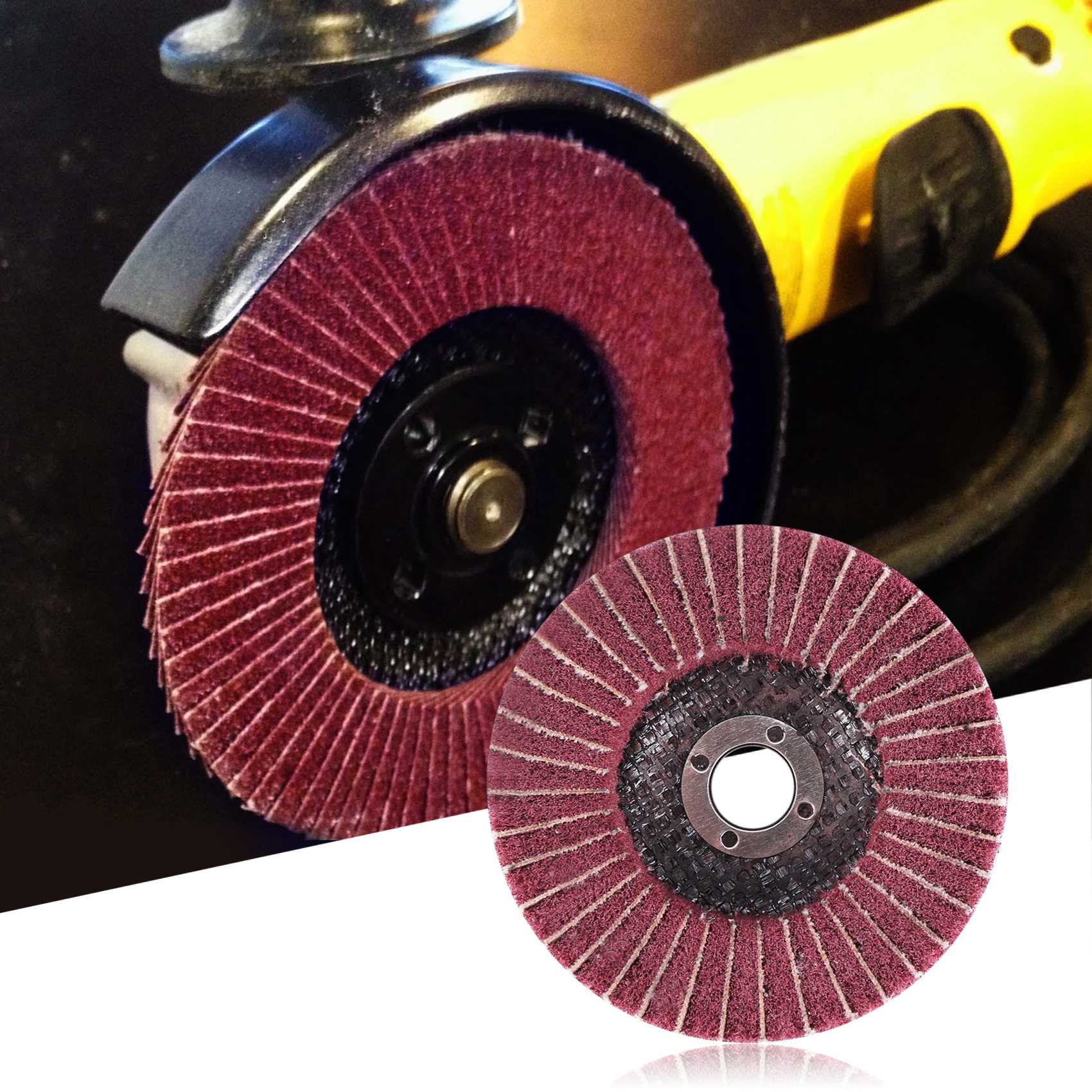 Angle Grinder Flap Disc Set - A93E-8PCS ชุดแผ่นขัดไฟเบอร์ไนลอนสีแดงและเขียวขนาด 4 นิ้ว สำหรับเครื่องเจียรไฟฟ้า