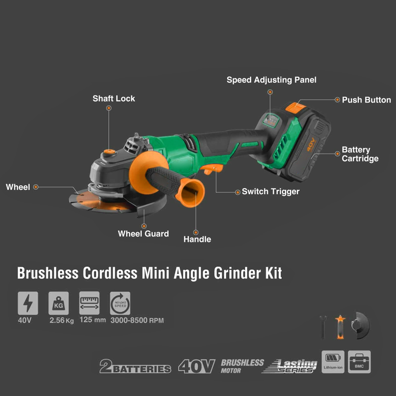 เครื่องเจียรไร้สายลิเธียม 125  - Cordless Angle Grinder 125Mm Brushless บทวิจารณ์และราคา