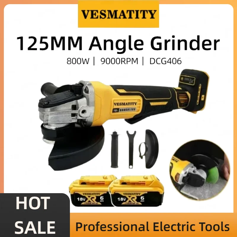 เครื่องเจียรไร้สาย DCG406 ขนาด - Cordless Angle Grinder 125Mm Brushless บทวิจารณ์และราคา