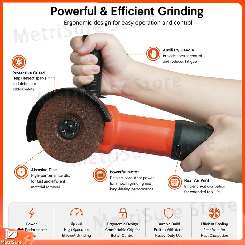 เครื่องเจียรไฟฟ้า 800W 1300W 2 - Angle Grinder Variable Speed Corded บทวิจารณ์และราคา