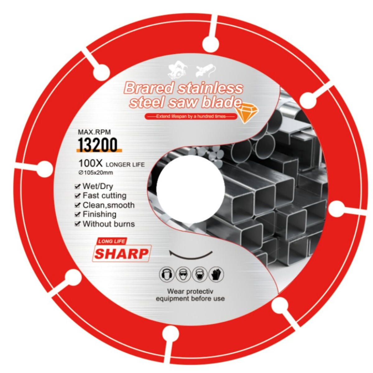 105 มม.115 มม.125 มม.Brazed ใบ - Angle Grinder Cutting Disc 125Mm บทวิจารณ์และราคา