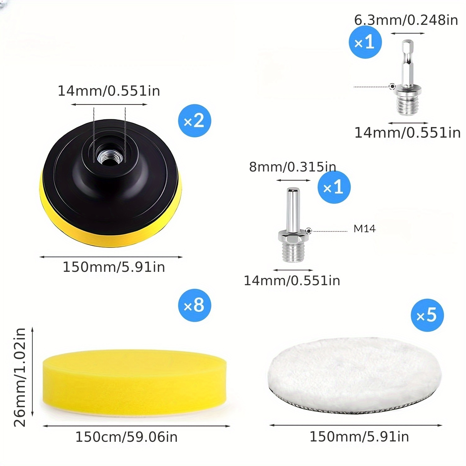 ชุดแผ่นฟองน้ำขัดเงา 3/5/6 นิ้ว - Grinder Polishing Pad Kit บทวิจารณ์และราคา