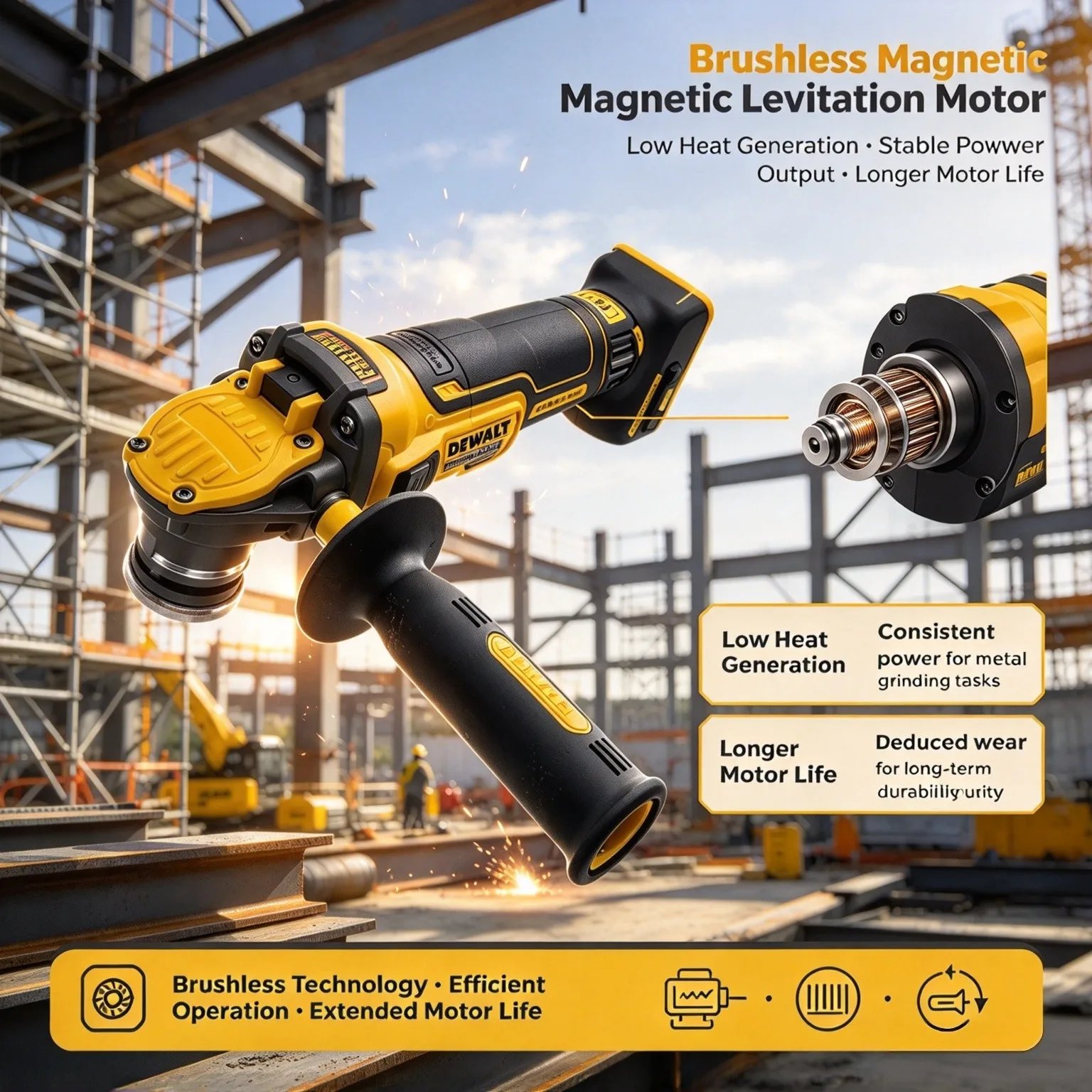 เครื่องเจียรไฟฟ้า DEWALT รุ่น  - Cordless Angle Grinder 125Mm Brushless บทวิจารณ์และราคา