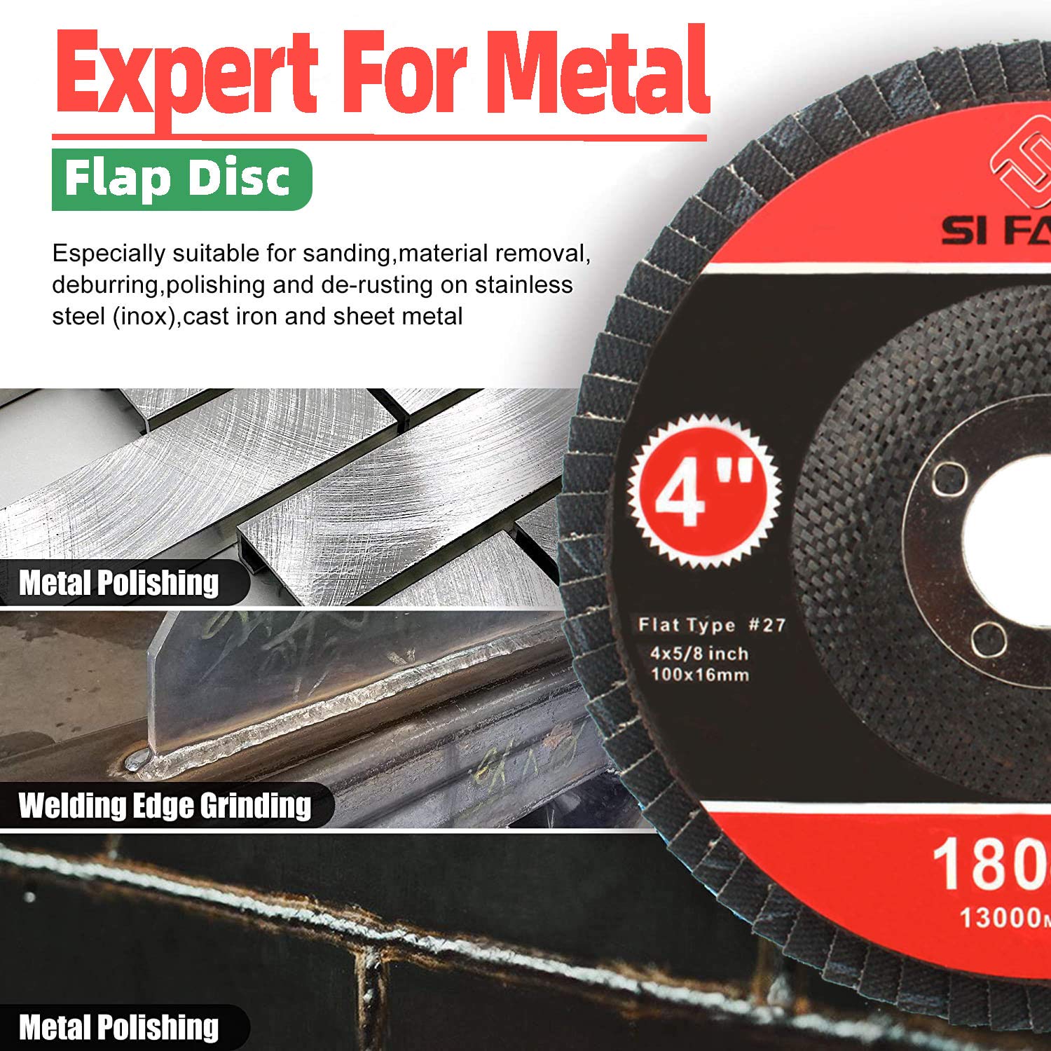 ชุดแผ่นขัดซิร์โคเนีย 100 มม. T - Angle Grinder Flap Disc Set บทวิจารณ์และราคา
