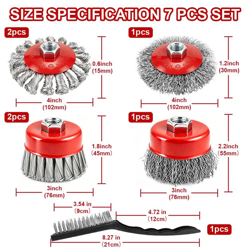 ชุดแปรงลวด Best-Wire 7 ชิ้น สำ - Angle Grinder Wire Brush Wheel บทวิจารณ์และราคา