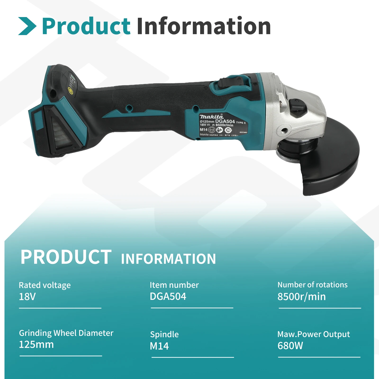 มากีต้า ดีจีเอ 504 เครื่องเจีย - Cordless Angle Grinder 125Mm Brushless บทวิจารณ์และราคา