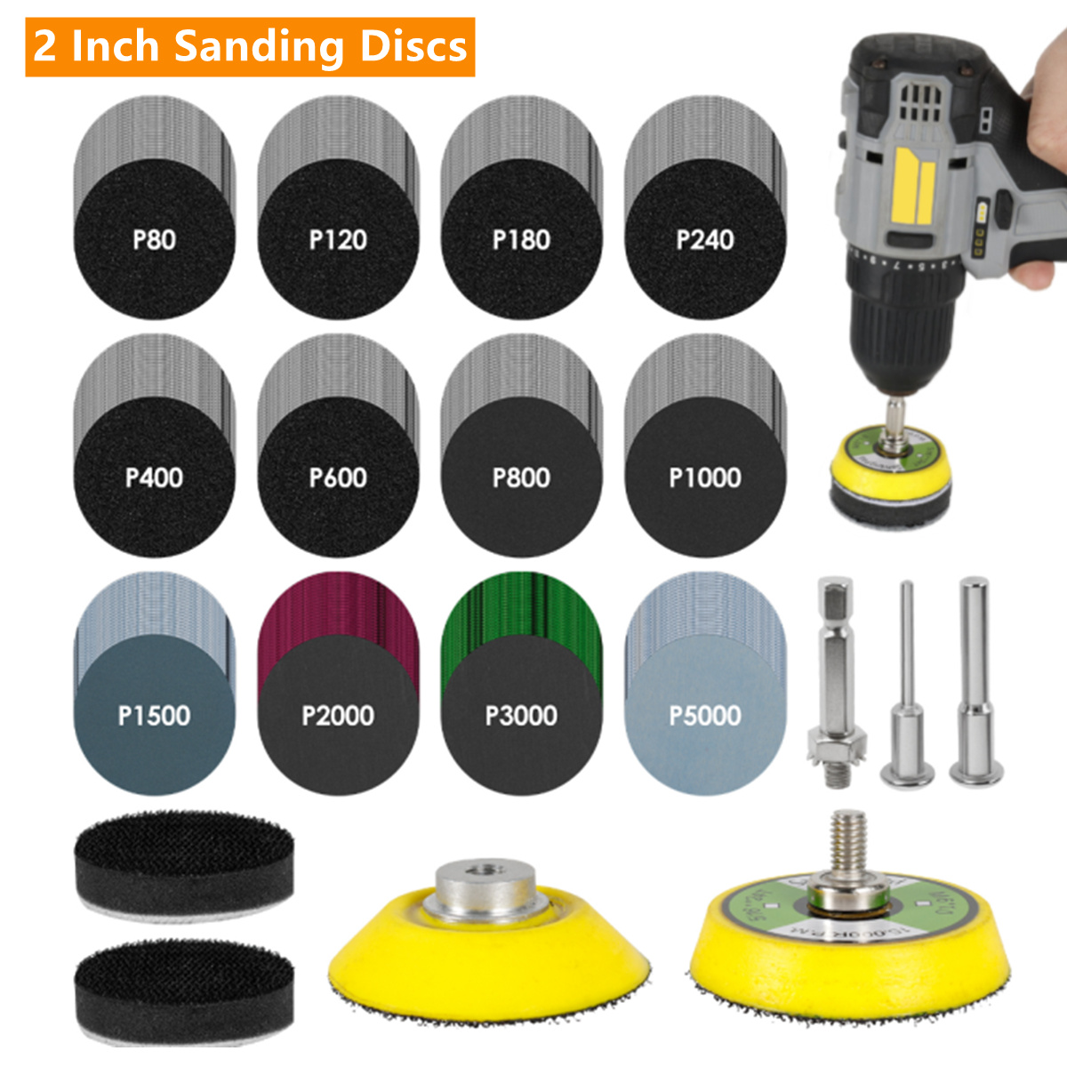 แผ่นขัดกระดาษทราย 50/160/240 ช - Grinder Polishing Pad Kit บทวิจารณ์และราคา