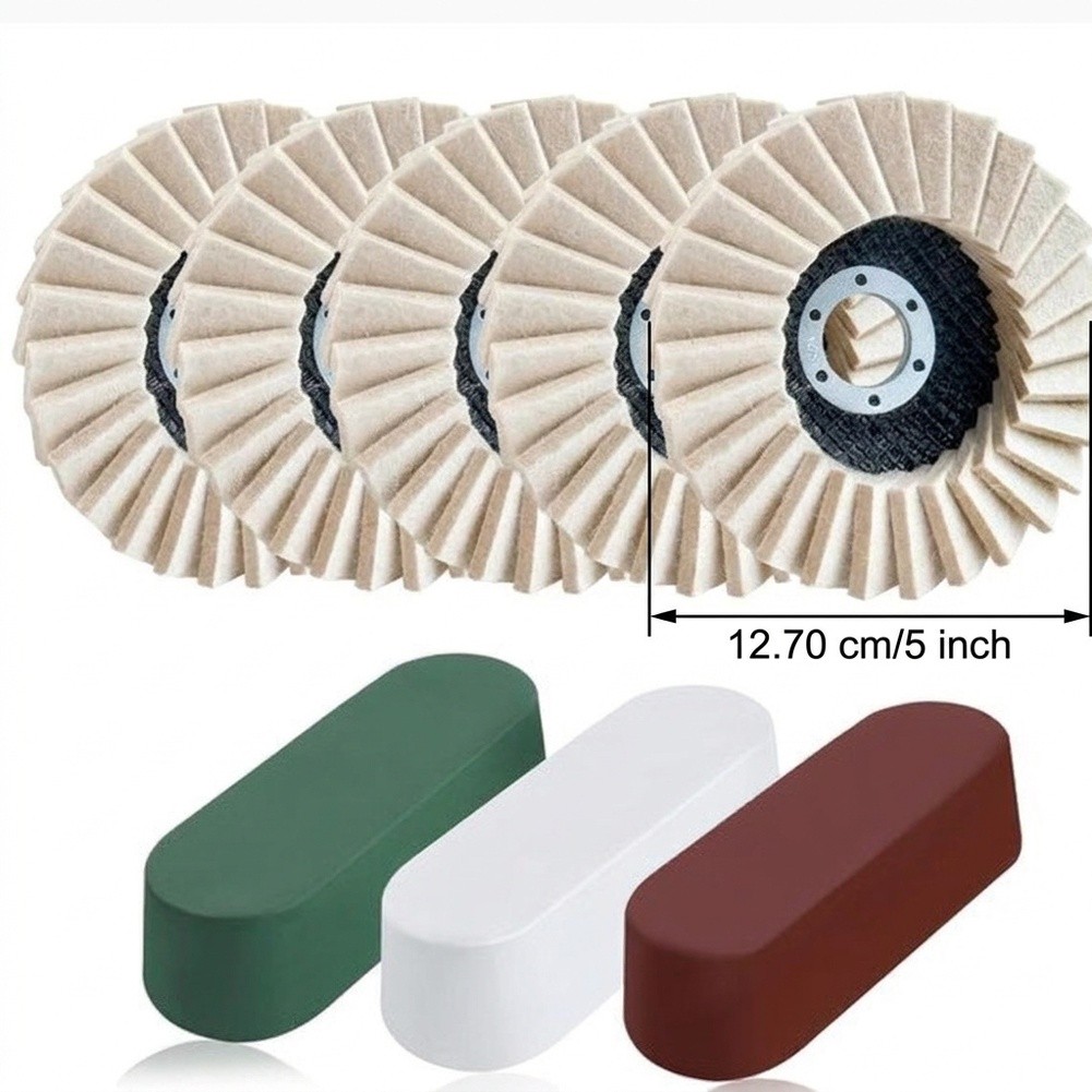 ชุดล้อขัดเงาขนแกะ 5 ชิ้น พร้อม - Angle Grinder Flap Disc Set บทวิจารณ์และราคา