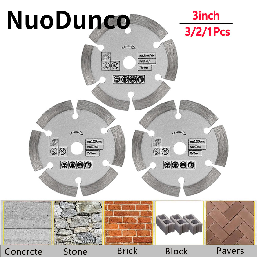 1/2/3 ชิ้นใบมีดตัดเพชร 3 นิ้วแ - Angle Grinder Diamond Blade Concrete บทวิจารณ์และราคา