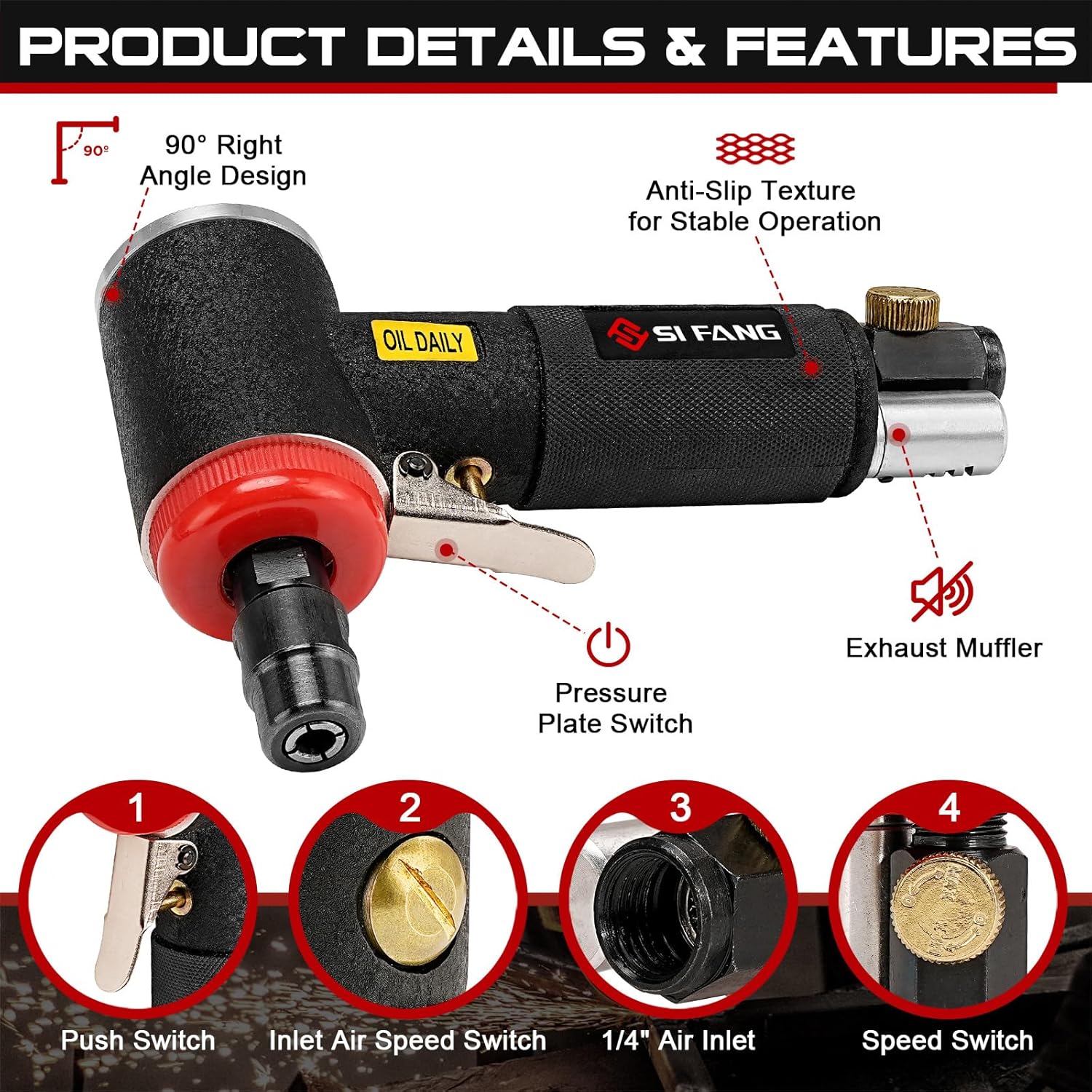 เครื่องเจียรลมมินิ SI FANG แบบ - Die Grinder 1/4 Inch Air บทวิจารณ์และราคา