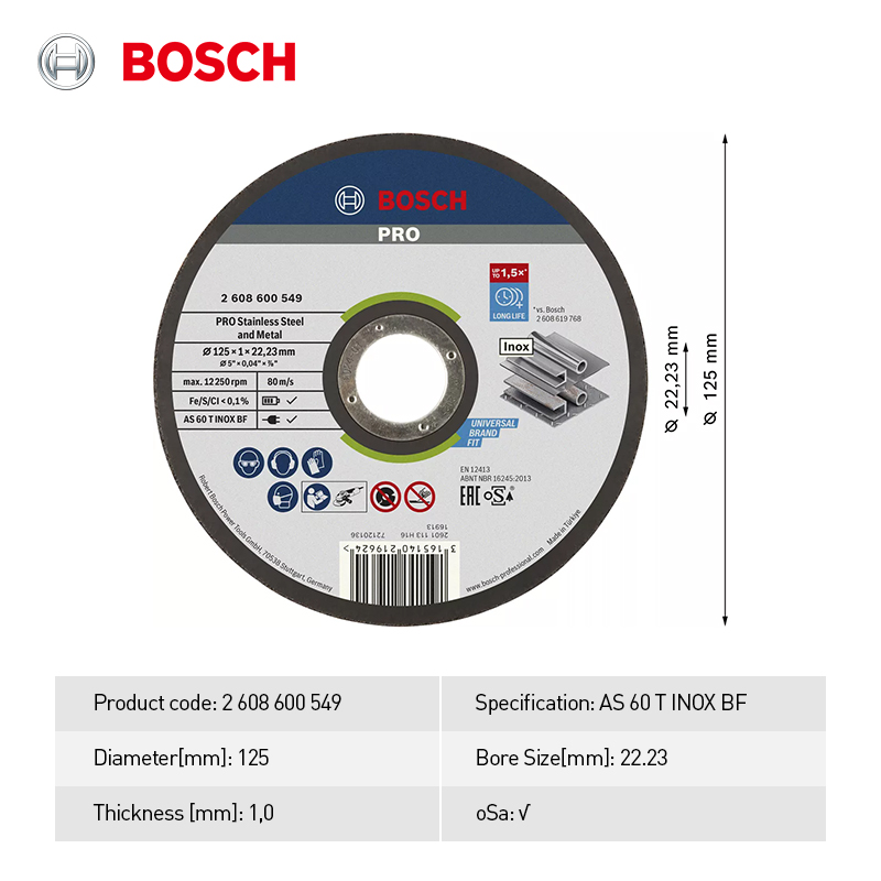 บ๊อช 125 มม. ใบตัด ล้อตัด เครื - Angle Grinder Cutting Disc 125Mm บทวิจารณ์และราคา